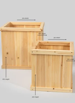 Windham Outdoor Square Wood Planter Box