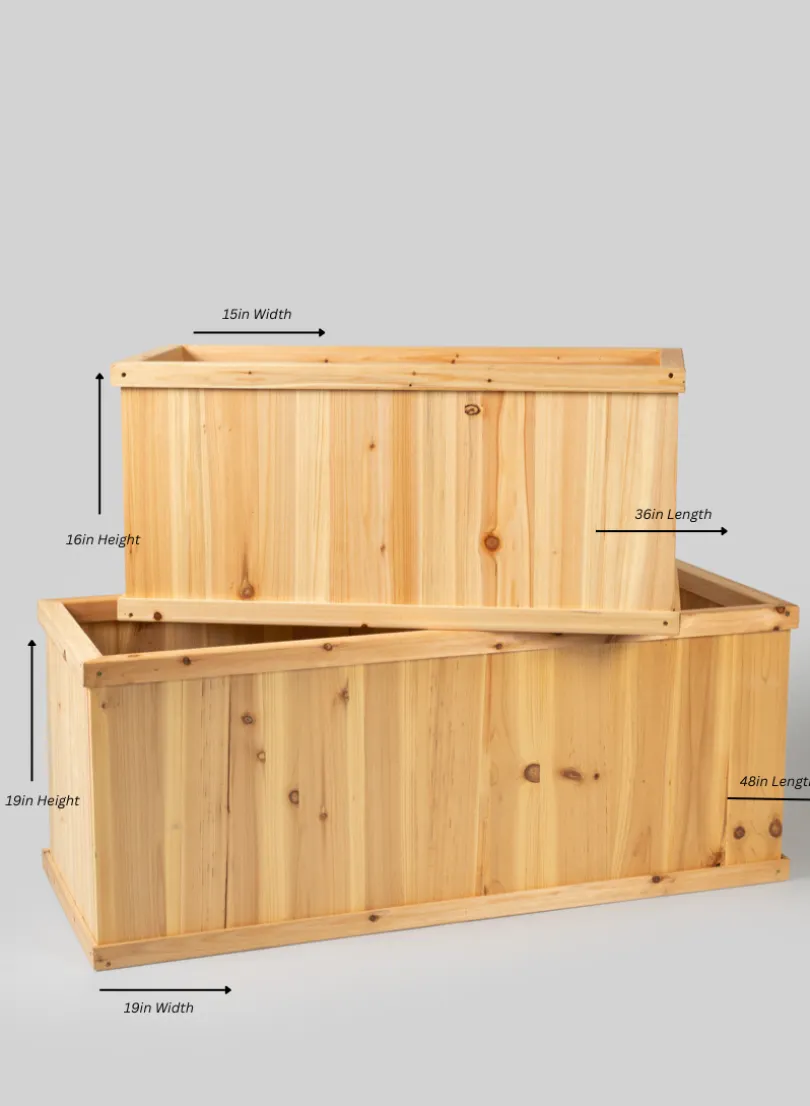 Windham Rectangular Outdoor Deep Wood Planter Box