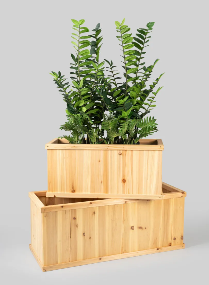 Windham Rectangular Outdoor Deep Wood Planter Box