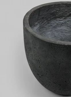 Yerevan Black Cement Stone Egg Pot