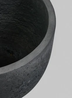 Yerevan Black Cement Stone Egg Pot