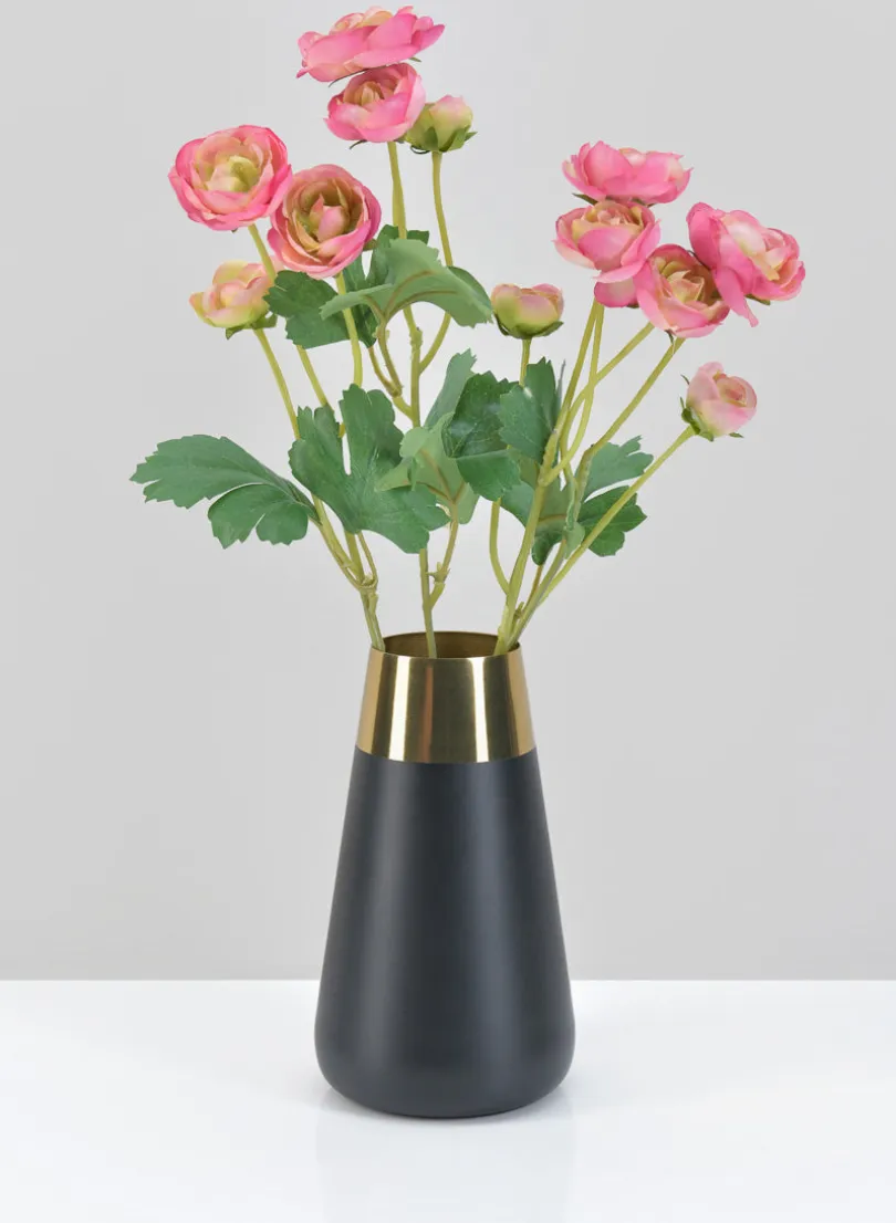 Zaragoza Stainless Steel Black & Gold Vase